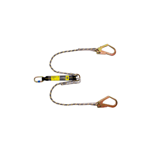 IRUDEK - ABE 363-SE/180 - ELEMENTO AMARRE CON ABSORBEDOR Y GANCHOS - CUERDA 180C CM. PARA TRABAJOS HORIZONTALES CON RIESGO DE ARISTA VIVA.