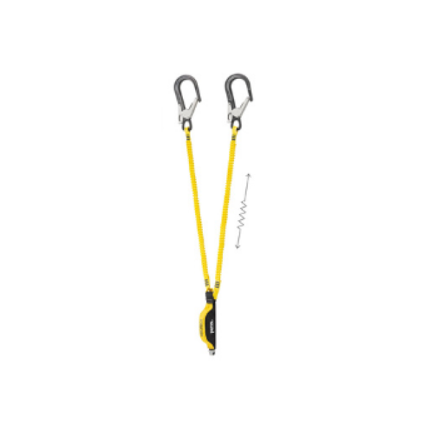 PETZL - ABSORBICA Y MGO - ELEMENTO AMARRE DOBLE DE 150 CM CON ABSORBEDOR DE ENERGIA Y CONECTORES MGO. CINTAS ELASTICAS.