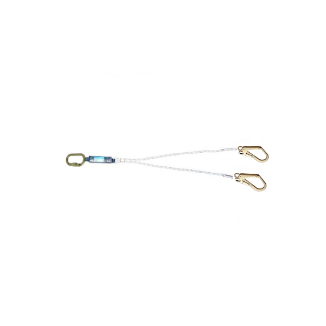 TRACTEL - LDAD 12 - ELEMENTO DE AMARRE DOBLE CON ABSORBEDOR 1 CONECTOR M10 Y 2 GANCHOS M53 - CUERDA 150 CM ( HASTA 150 KG )