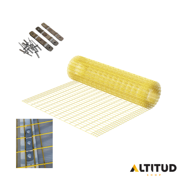 MALLA CINCADA Y PLASTIFICADA EN AMARILLO /2440 mm x 25 metros